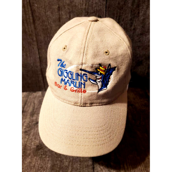 The Giggling Marlin Bar & Grille Cabo San Lucas Adjust. Hat Tan Adult Logo OSFM - Picture 2 of 7